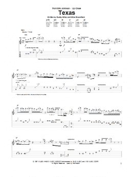 page one of Texas (Guitar Tab)