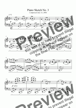page one of Piano Sketch No. 3 (2004)