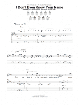 page one of I Don't Even Know Your Name (Guitar Tab)