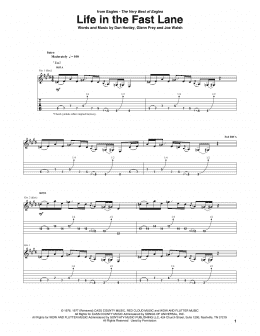 page one of Life In The Fast Lane (Guitar Tab)