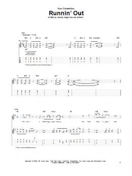 page one of Runnin' Out (Guitar Tab)