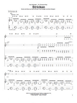 page one of Stricken (Guitar Tab)