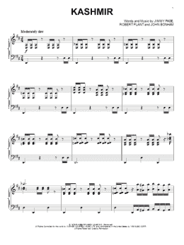 page one of Kashmir (Piano Solo)