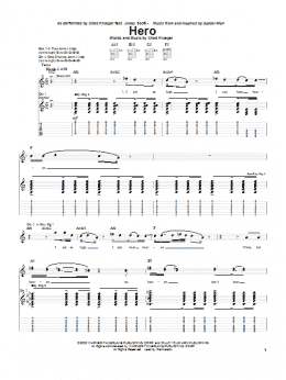 page one of Hero (Guitar Tab)