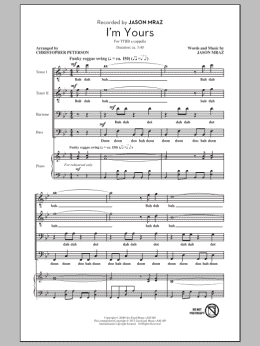 page one of I'm Yours (TTBB Choir)