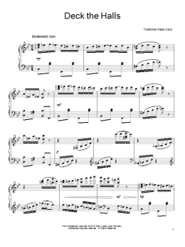 page one of Deck The Hall [Ragtime version] (Piano Solo)