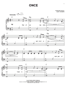 page one of Once (Easy Piano)