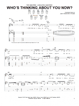 page one of Who's Thinking About You Now? (Guitar Tab)