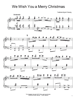 page one of We Wish You A Merry Christmas [Ragtime version] (Piano Solo)