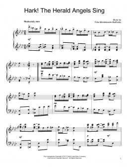 page one of Hark! The Herald Angels Sing [Ragtime version] (Piano Solo)