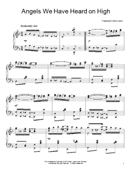 page one of Angels We Have Heard On High [Ragtime version] (Piano Solo)