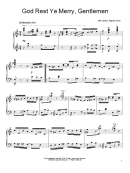 page one of God Rest Ye Merry, Gentlemen [Ragtime version] (Piano Solo)