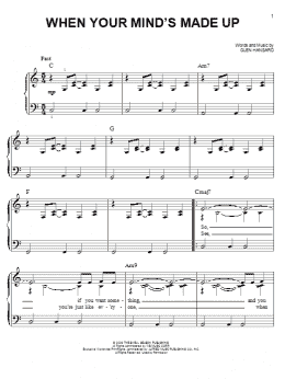 page one of When Your Mind's Made Up (from Once) (Easy Piano)