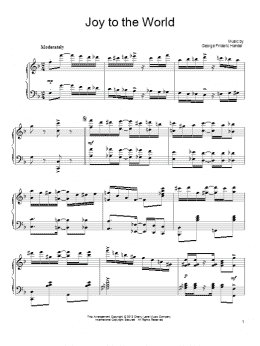 page one of Joy To The World [Ragtime version] (Piano Solo)