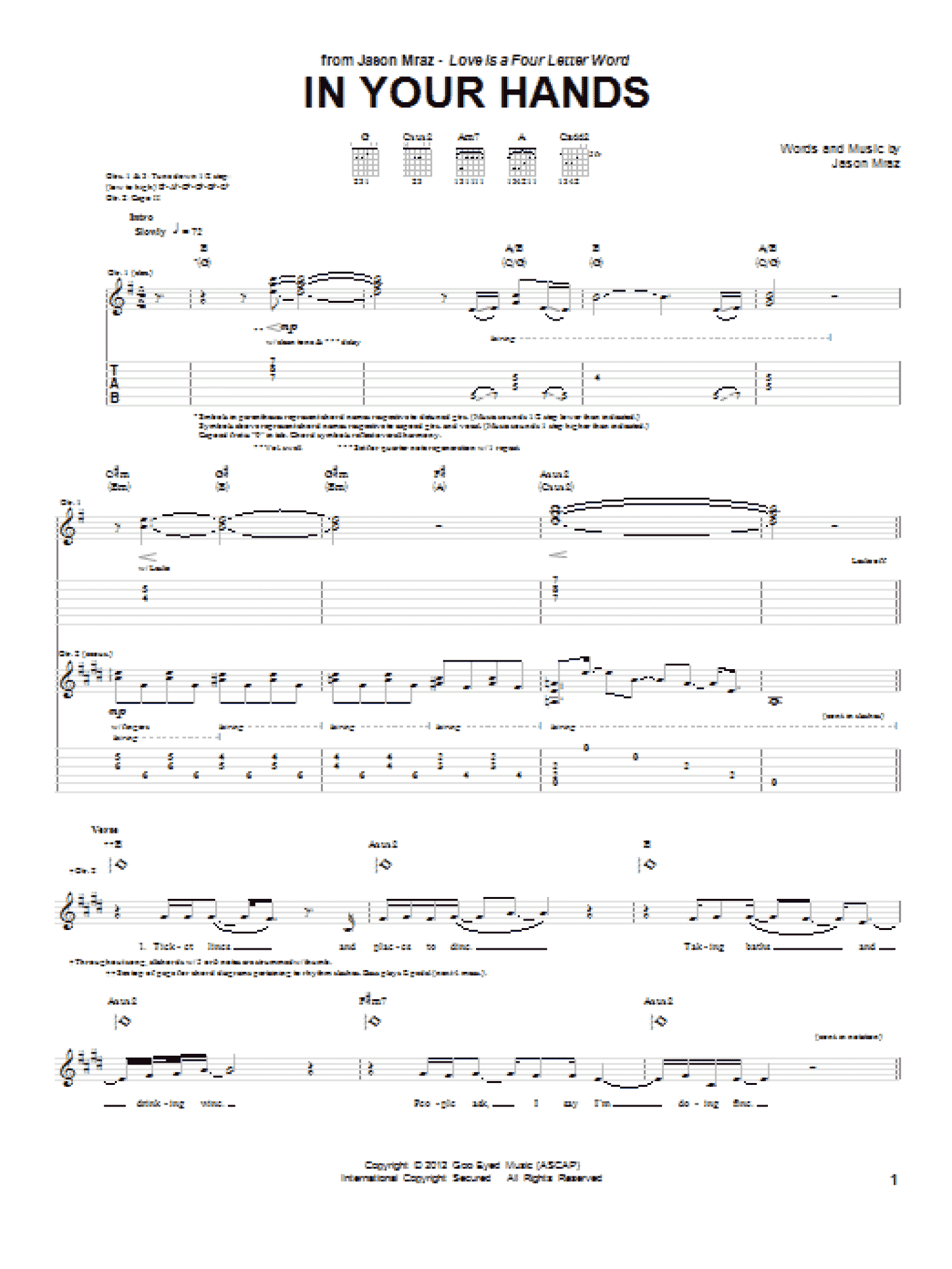 In Your Hands (Guitar Tab)