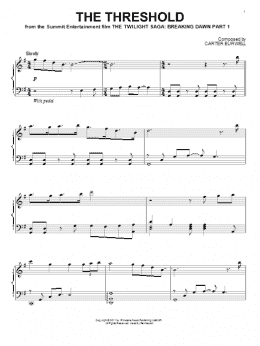 page one of The Threshold (Piano Solo)