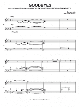 page one of Goodbyes (Piano Solo)