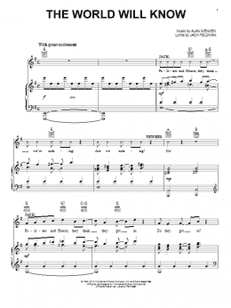 page one of The World Will Know (Piano, Vocal & Guitar Chords (Right-Hand Melody))