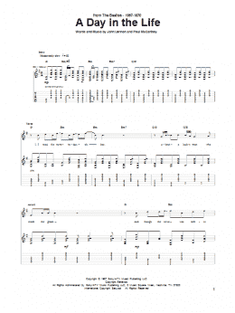 page one of A Day In The Life (Guitar Tab)