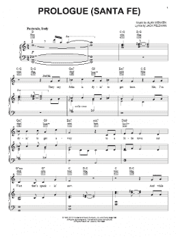 page one of Prologue (Santa Fe) (Piano, Vocal & Guitar Chords (Right-Hand Melody))