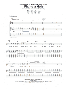 page one of Fixing A Hole (Guitar Tab)