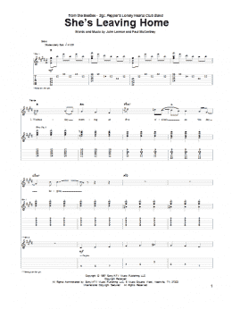 page one of She's Leaving Home (Guitar Tab)