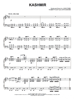 page one of Kashmir (Piano Solo)