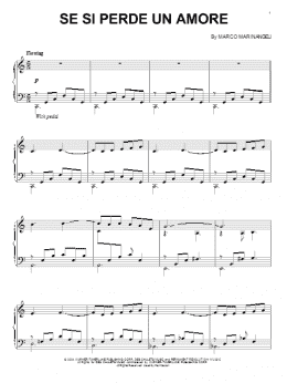 page one of Se Si Perde Un Amore (Piano Solo)