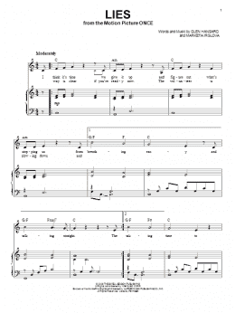 page one of Lies (Piano & Vocal)