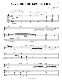 page one of Give Me The Simple Life (Piano & Vocal)