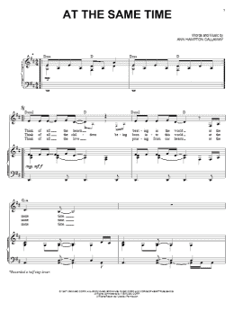 page one of At The Same Time (Piano & Vocal)