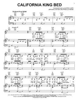 page one of California King Bed (Piano, Vocal & Guitar Chords (Right-Hand Melody))