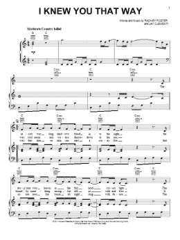 page one of I Knew You That Way (Piano, Vocal & Guitar Chords (Right-Hand Melody))