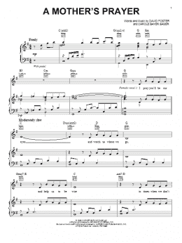 page one of A Mother's Prayer (Piano, Vocal & Guitar Chords (Right-Hand Melody))