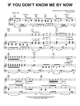 page one of If You Don't Know Me By Now (Piano, Vocal & Guitar Chords (Right-Hand Melody))