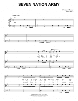 page one of Seven Nation Army (Piano, Vocal & Guitar Chords (Right-Hand Melody))