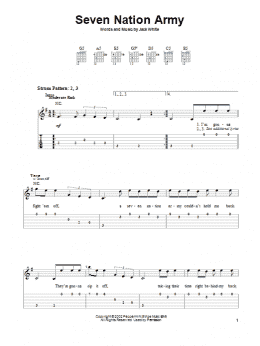 page one of Seven Nation Army (Easy Guitar Tab)