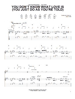 page one of You Don't Know What Love Is (You Just Do As You're Told) (Guitar Tab)