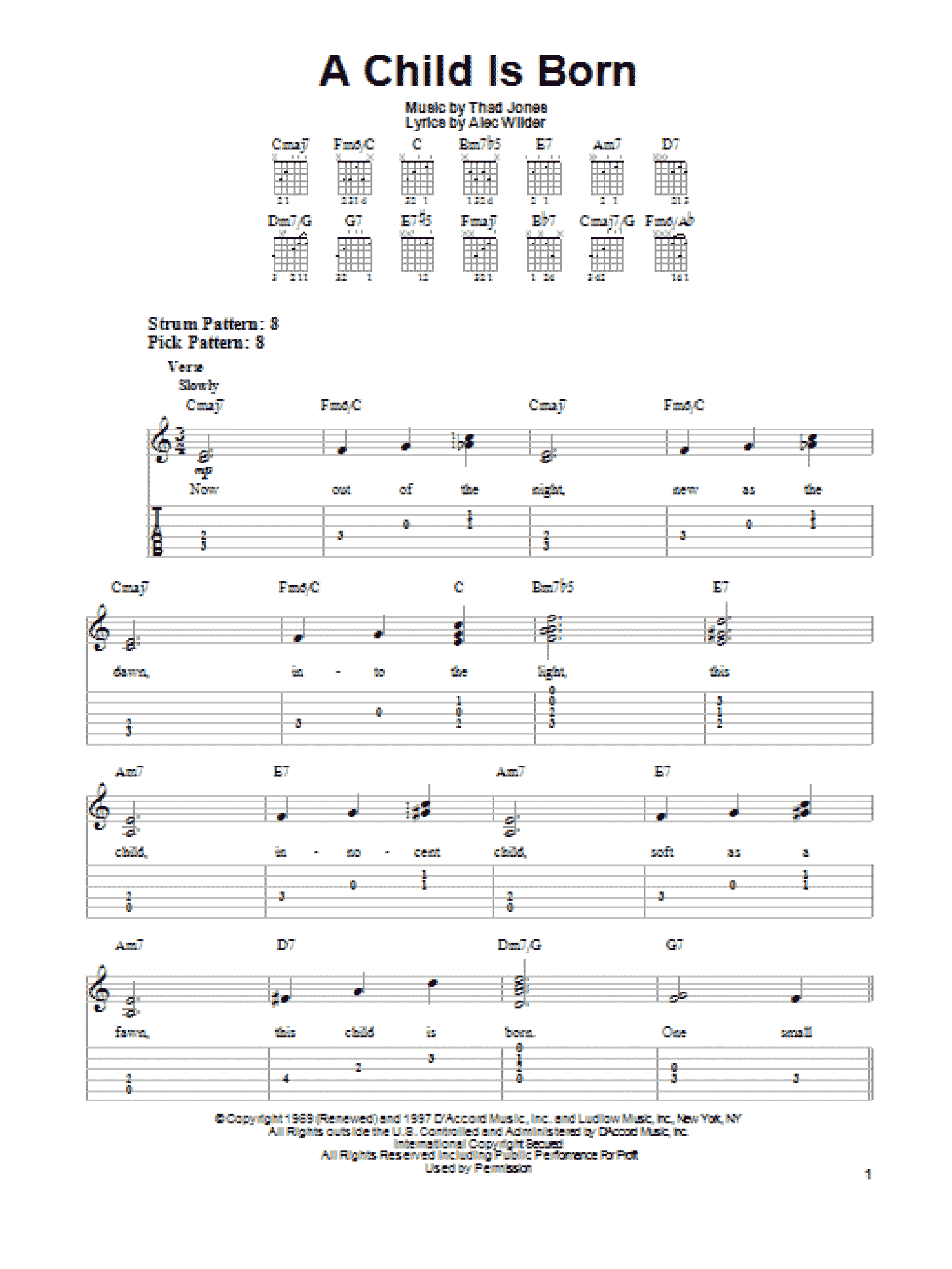 A Child Is Born (Easy Guitar Tab)