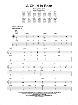 page one of A Child Is Born (Easy Guitar Tab)