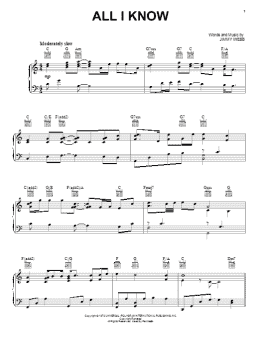 page one of All I Know (Piano, Vocal & Guitar Chords (Right-Hand Melody))