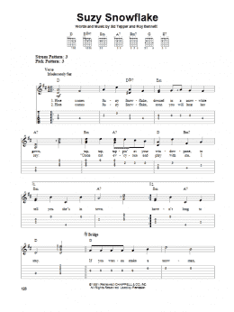 page one of Suzy Snowflake (Easy Guitar Tab)