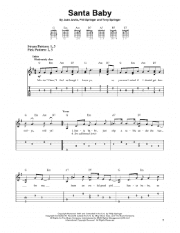 page one of Santa Baby (Easy Guitar Tab)