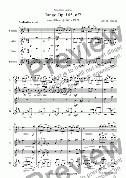 page one of Albeniz - Tango (Sax Quartet)