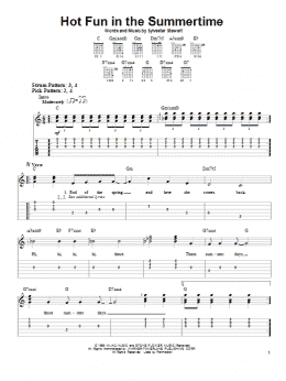 page one of Hot Fun In The Summertime (Easy Guitar Tab)