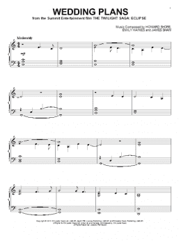page one of Wedding Plans (Piano Solo)