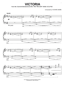 page one of Victoria (Piano Solo)