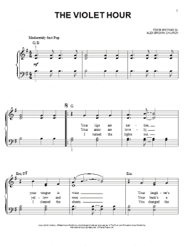 page one of The Violet Hour (Easy Piano)
