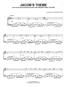 page one of Jacob's Theme (Piano Solo)