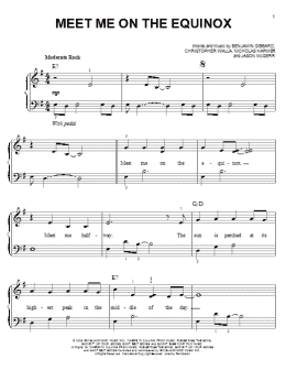 page one of Meet Me On The Equinox (Easy Piano)